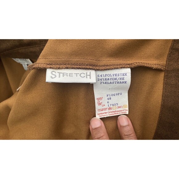 Conrad C Distressed Leather Look Brown Jacket sz 6 - Picture 4 of 5